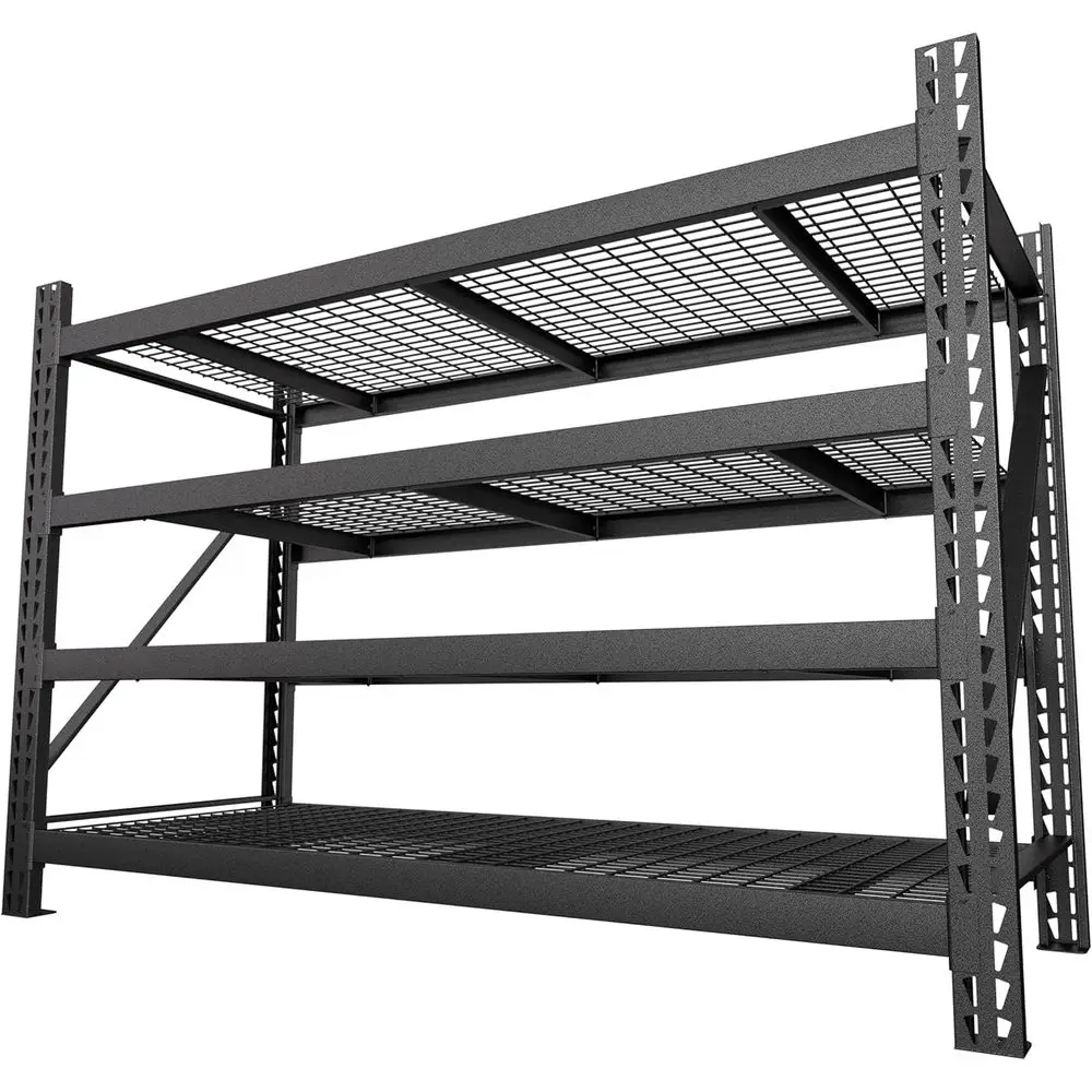 

4-Tier 78W x 24D x 72H Industrial Black Garage Shelving Unit for Storage