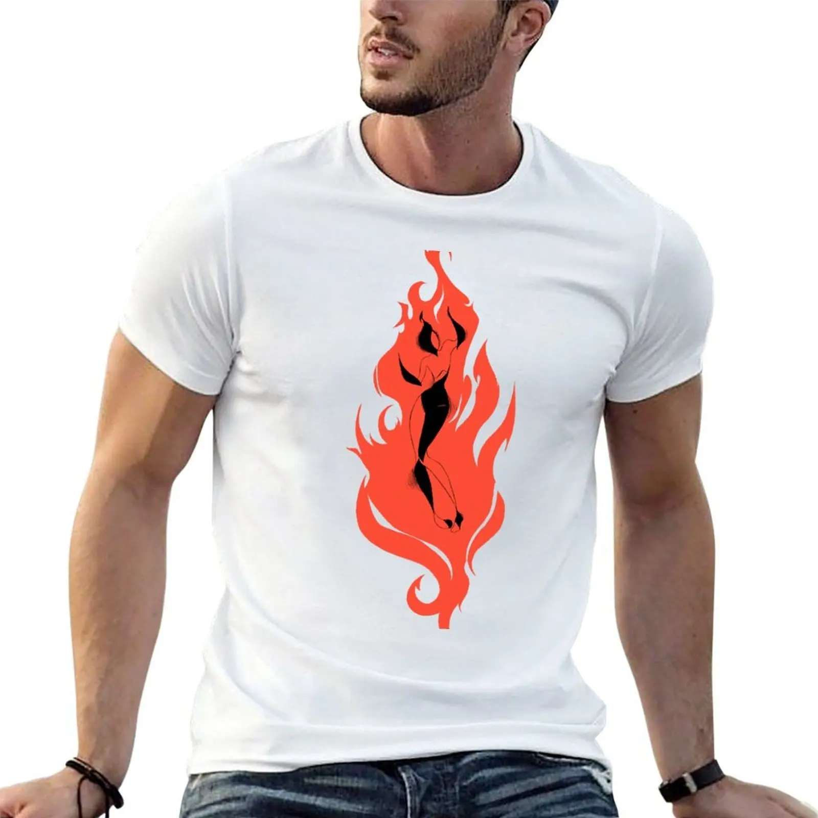 Dancing Flames T-Shirt man clothes Aesthetic clothing t shirts for men graphic