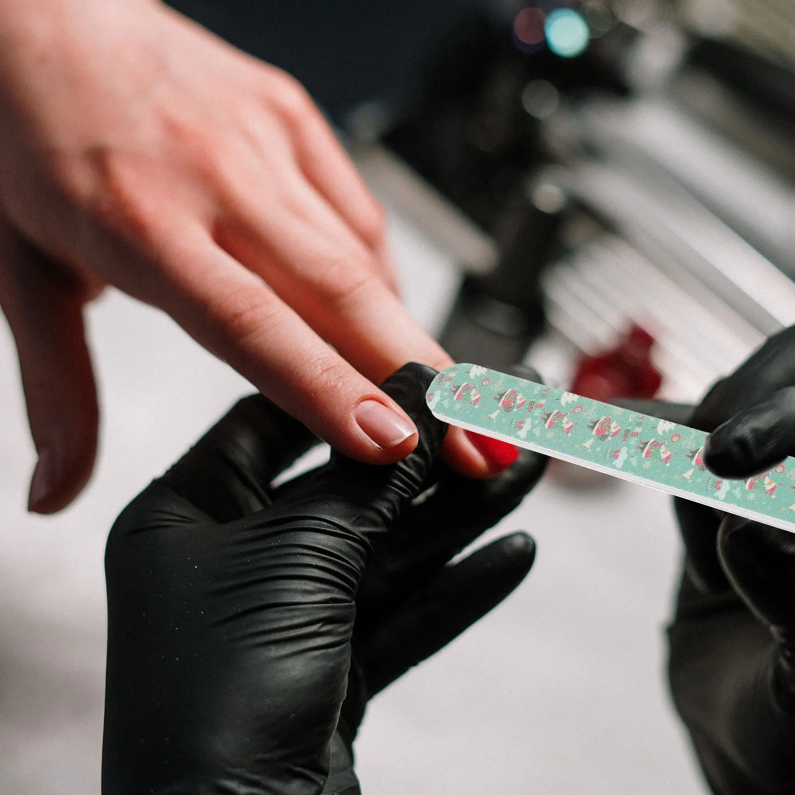 12 قطعة ملفات الأظافر حصى عيد الميلاد مانيكير أدوات باديكير للأظافر الصناعية الطبيعية تصميم فني DIY بها بنفسك في صالون المنزل استخدام ملفات عيد الميلاد #3