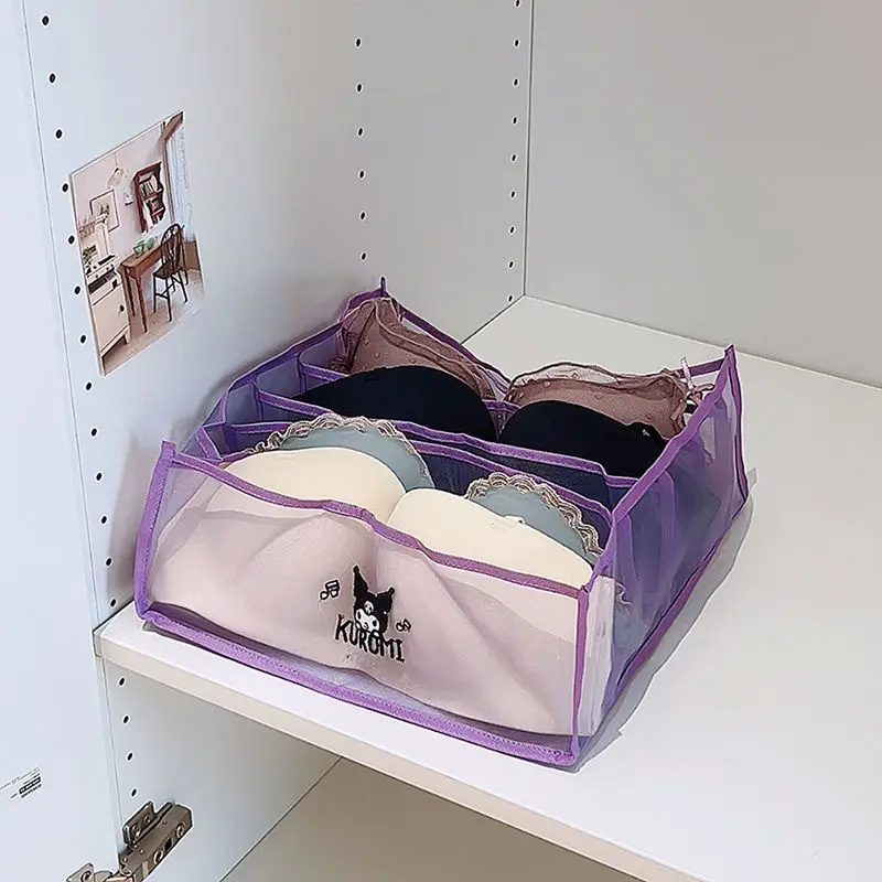 Sanrios Kuromi حقيبة تخزين ملابس حقيبة الويب الإبداعية الكرتون تخزين المنزلية أنيمي Kawaii الملابس الداخلية الجوارب تخزين Hot البيع هدية #5