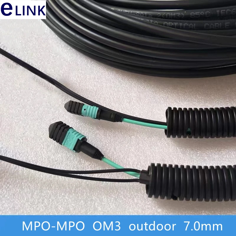 

MPO-MPO-Outdoor Patch Cord,8 Cores,OM3,50m,60m,70m,10 Gigabit Multimode Field, Optical Cable Jumper, 8C Waterproof Base Station