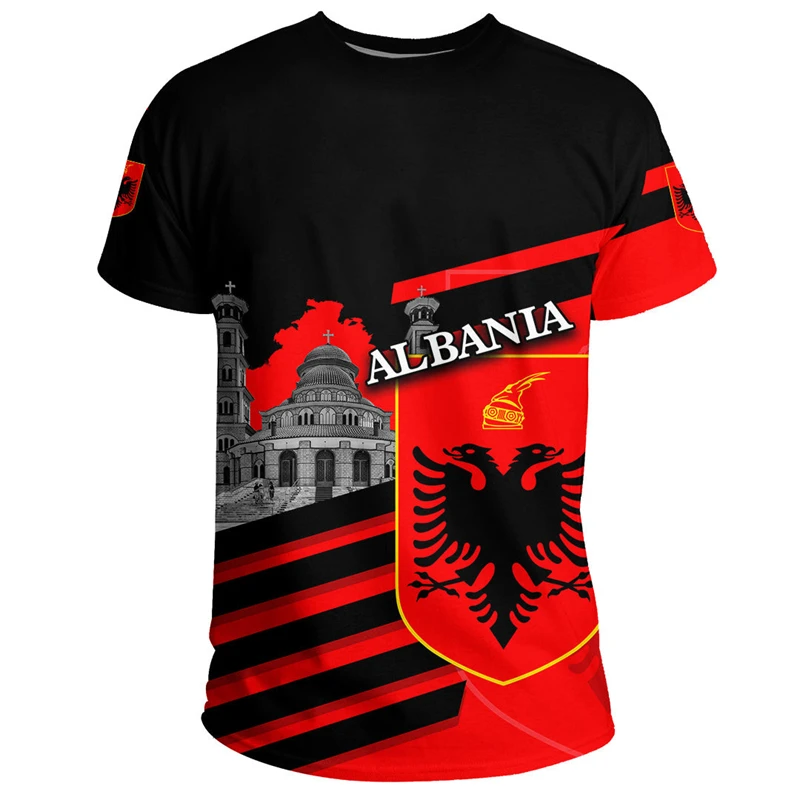 

Albania Jersey T Shirt For Men 3D Emblem Graphic T Shirt Summer Fashion Sport Short Sleeve T-shirt New Oversized Men Clothing