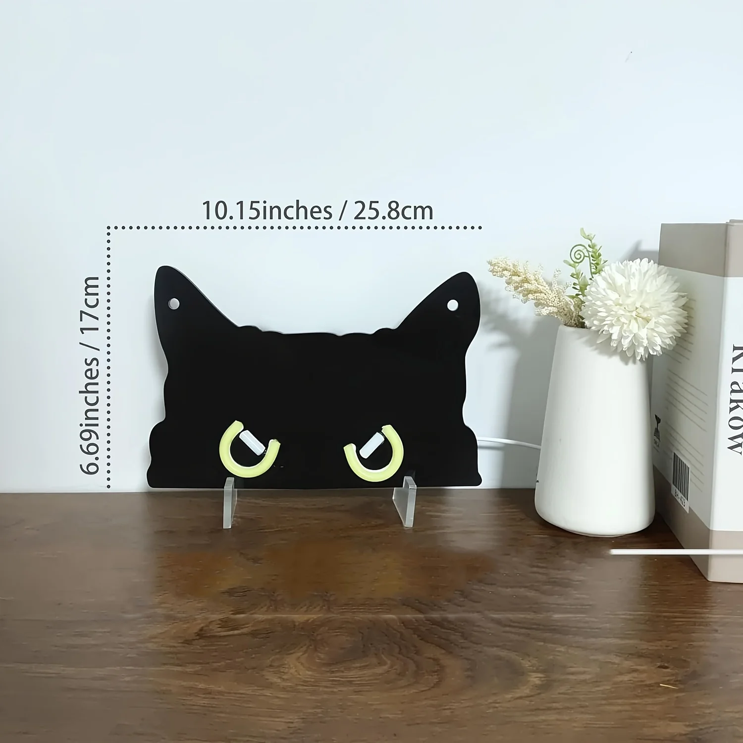 Zwarte kat neonbord, dimbare LED-wanddecoratie, USB-aangedreven nachtlampje voor slaapkamer, slaapzaal, woondecoratie