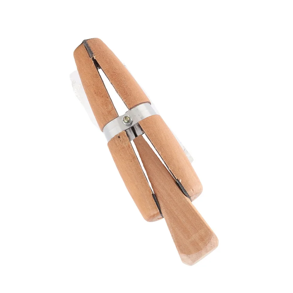 

Adjustable Wood Material Wood Ring Clamp Wedge Lock Jewelers Holder Professional Hand Tool Filing Buffing