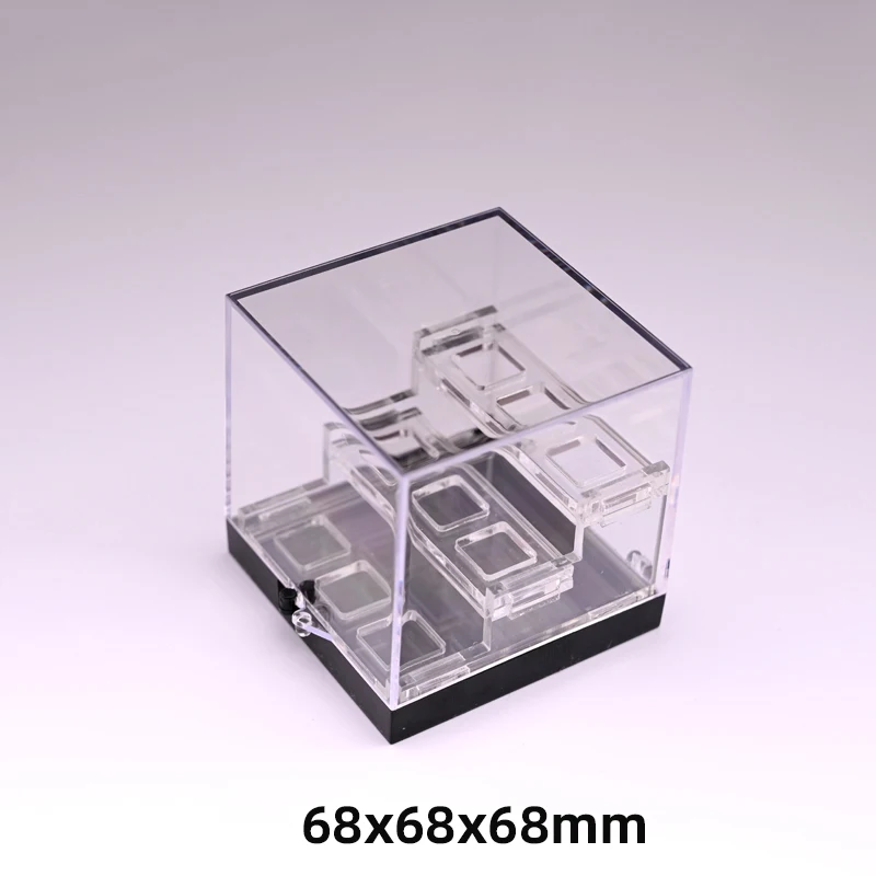 Large acrylic three-layer crystal mineral display box raw stone specimen crystal storage box raw ore display rack