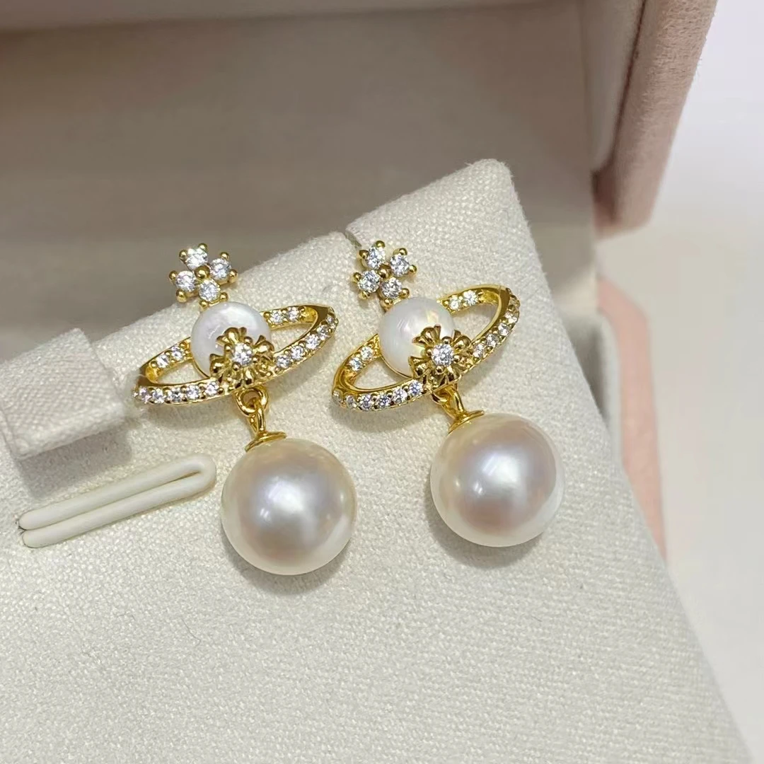 

Оптовая продажа, серьги из стерлингового серебра 925 пробы, фурнитура для крепления, базовые монтажные детали, аксессуар для жемчуга 8-9 мм, 5 пар/лот