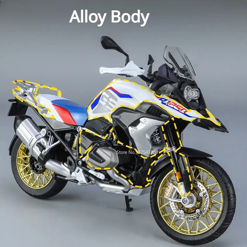 1/9 Large Scale R1250 GS Motorcycle Metal Diecasts Model Toy Alloy Body with Sound & Light Car Models Birthday Gifts Collection