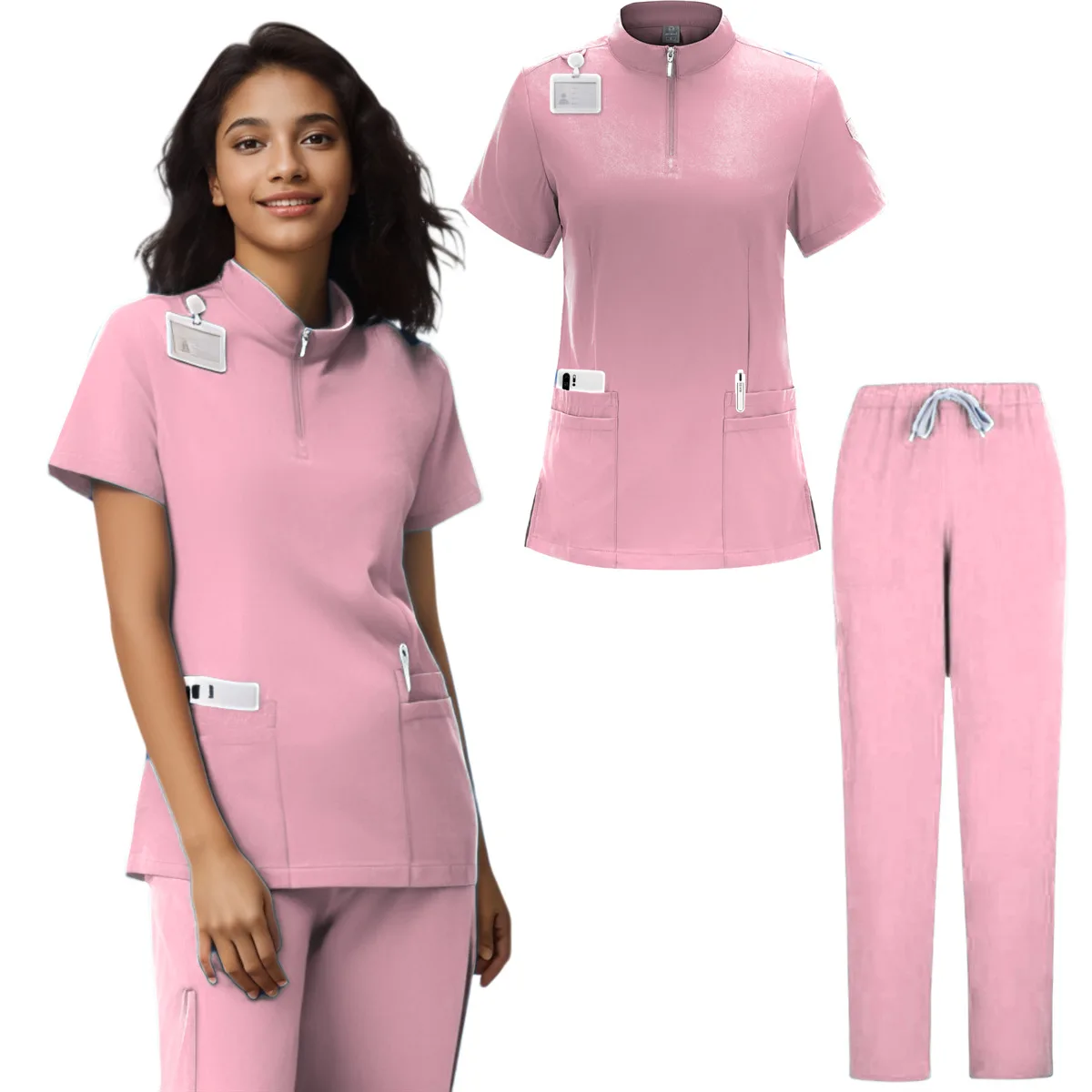 Uniformes elásticos de Hospital para mujer, abrigos de laboratorio médico, uniforme de enfermera, traje médico Unisex, ropa para correr, nuevo