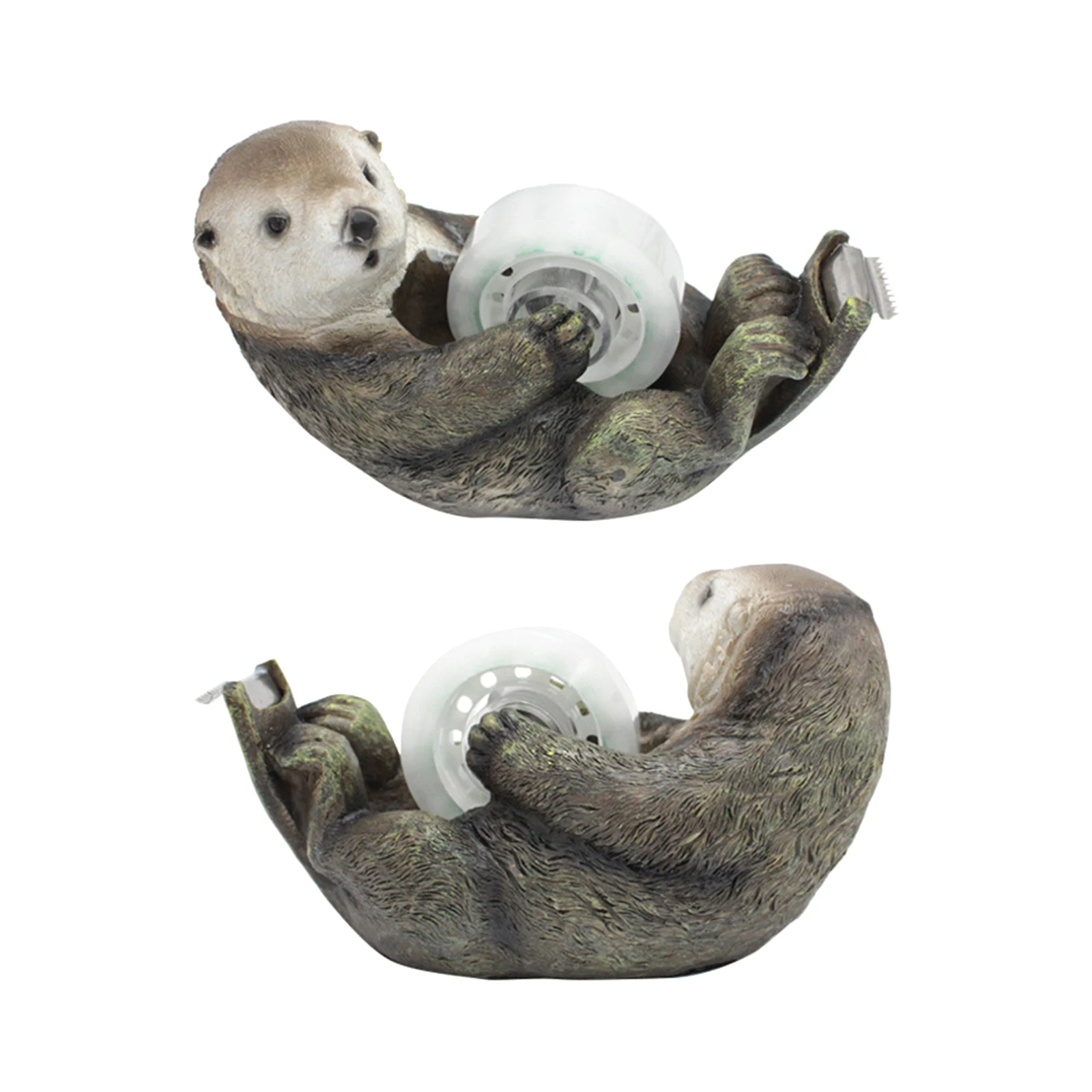 Otter Tape Dispenser Nieuwigheid Cadeau Antislip Grappig Draagbaar Decor Schattig Hars Dierenbeeldje voor DIY Kantoorbenodigdheden Kinderen Studenten