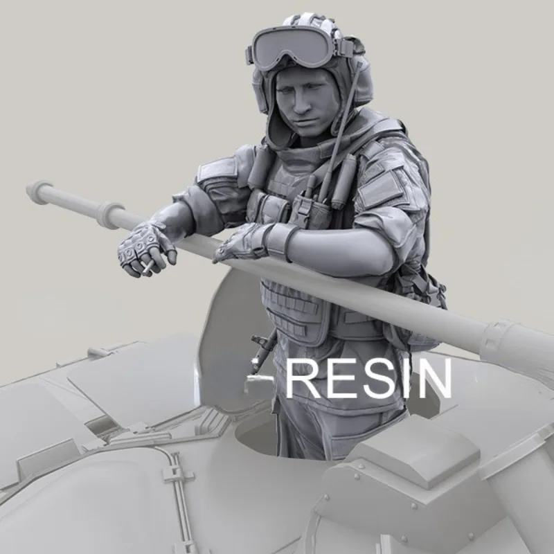 1:35 Die Cast Resin Figure Model Assembly Kit Smoking Tank Soldier Model Needs Assembly Unpainted Free Shipping (1 Person)