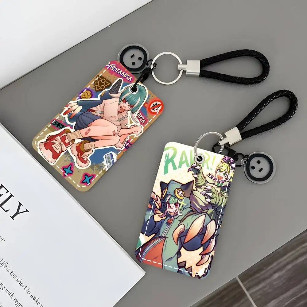 Guita Hebby Fantasia Hot Anime Gachiakuta Card Case Keychain Access Card Bag Key Tag Ring Leather Card Holder