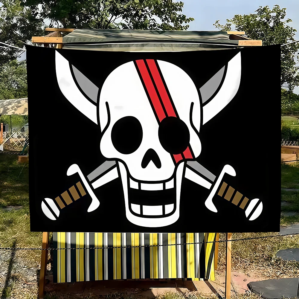 Anime O-ONE P-PIECE Jolly Roger Flagge, individuelle Camping- und Gartendekoration, Party-Hintergründe, Wandkunst, Familiengeschenke – Detail 9