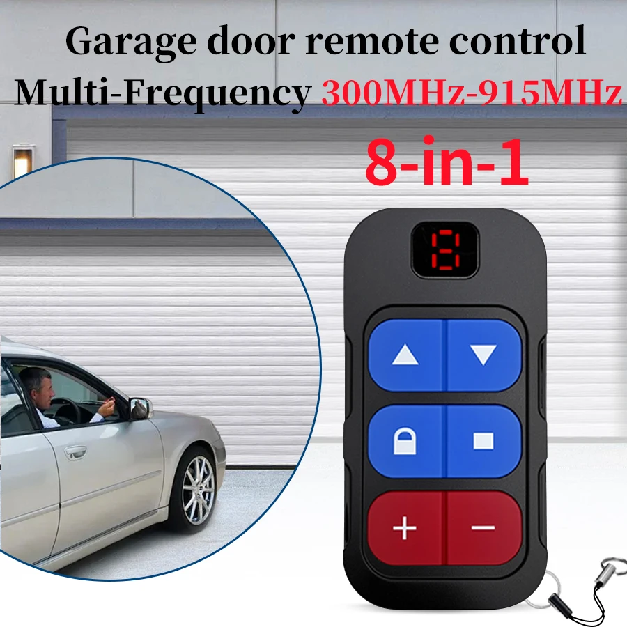 300-915MHZ Garage Door Remote Control 8 in 1 Gate Key Duplicator 433mhz 868mhz Multi-frequency Garage Remote Code Transmitter