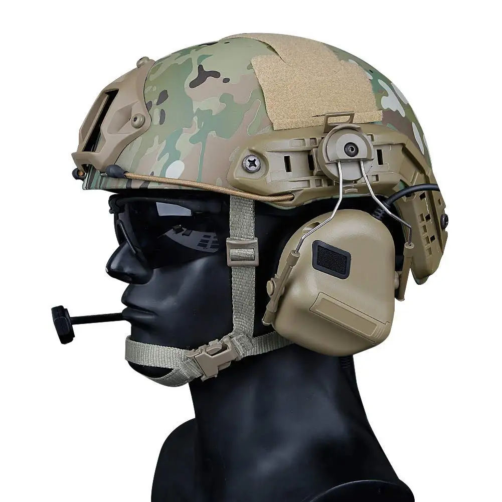 Tactical Fast Helmet Set with Military Headset Multicam Helmet Cover & Airsoft Goggles, Adjustable Outdoor Hunting Shooting Gear