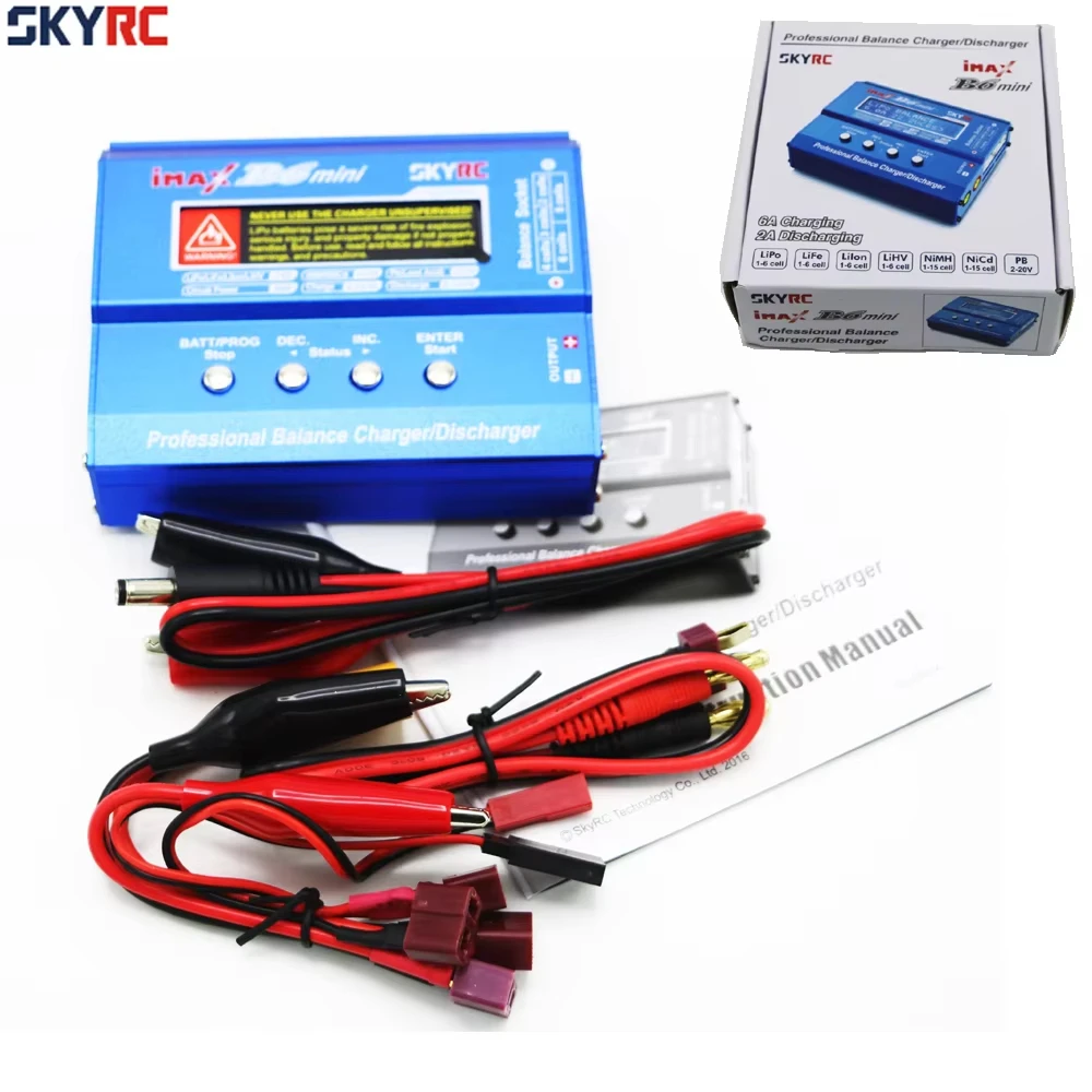 Оригинальное зарядное устройство SKYRC IMAX B6 MINI 60W 5W Max с функцией балансировки и разрядки, с зарядным кабелем для LiPo аккумуляторов радиоуправляемых вертолетов