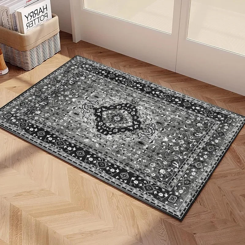 Rug for Bedroom Non Slip Washable Rug Vintage Carpet Living Room Non-Shedding Indoor Floor Mats Bedroom Kitchen