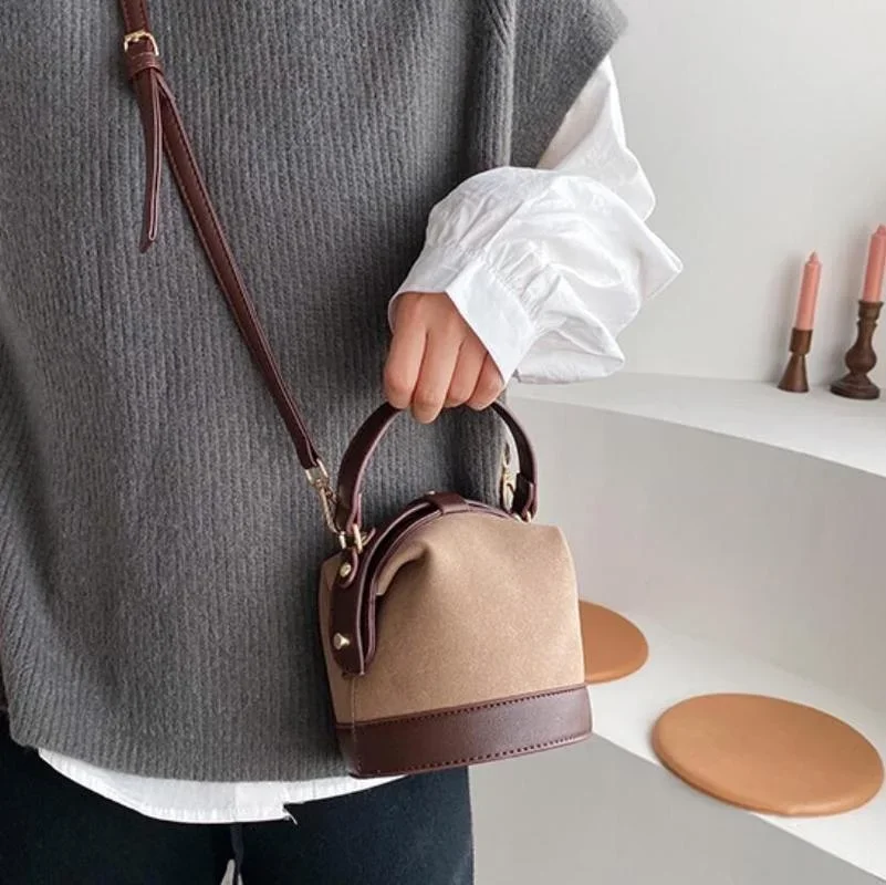 Spring/Summer New Fashion One Shoulder Bucket Bag Korean Edition Simple Crossbody Bag Versatile Crossbody Bag Fashion Handbag