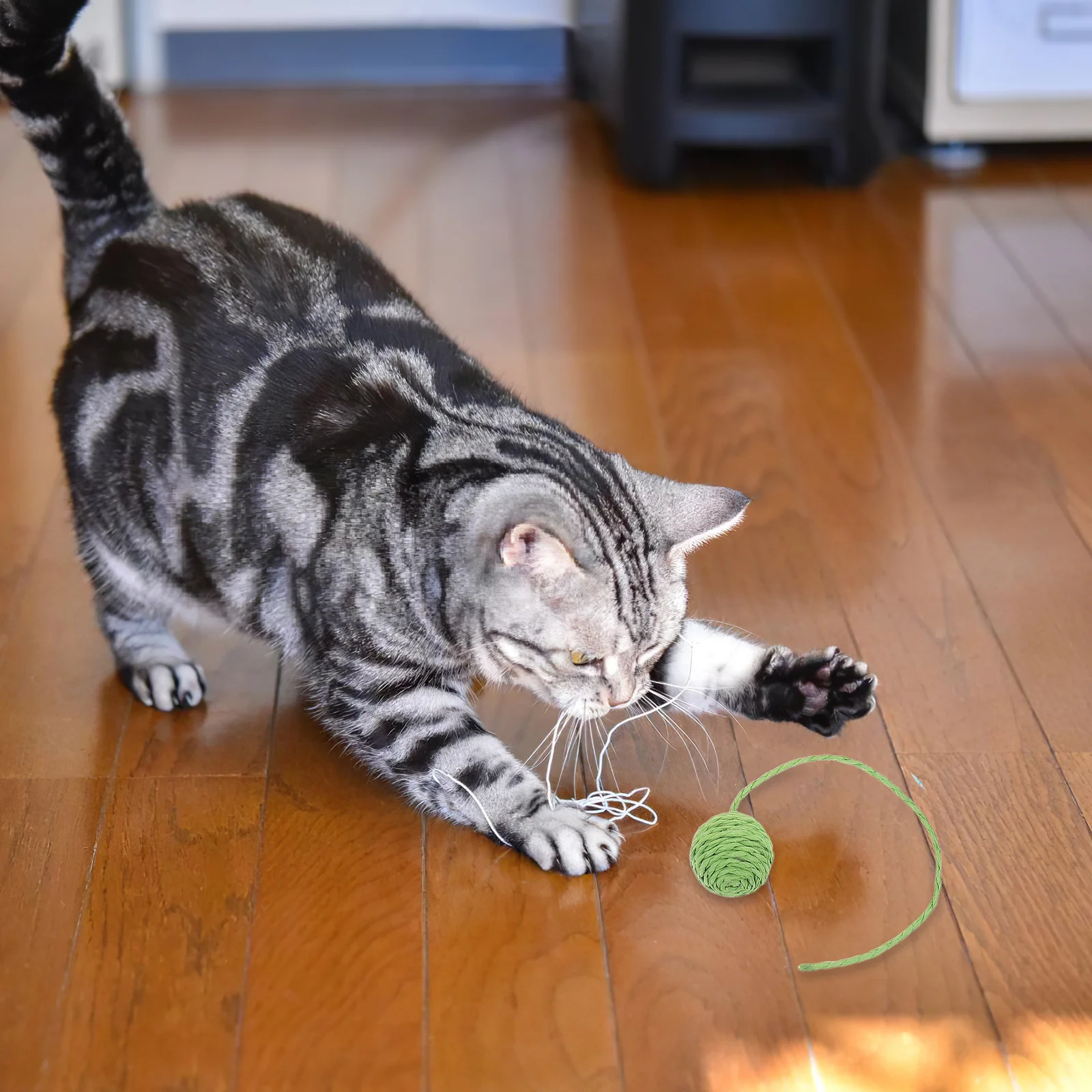 

5pcs Cat Climbing Frame Accessories Sisal Rope Scratching Ball With Tail Replaceable Durable For Multi-Cat Households
