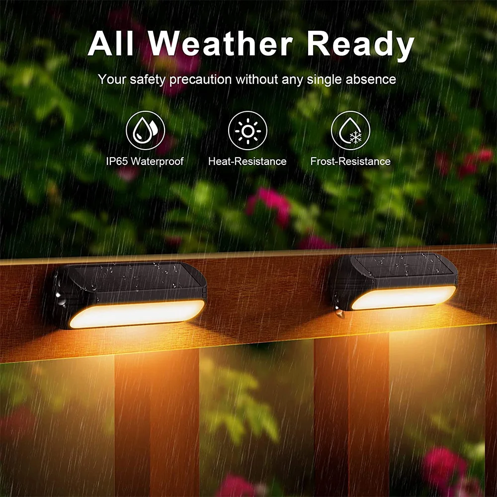 Solar Wall Light Outdoor Stair Light LED Lights Waterproof Lighting Solar Lamp for Home Garden Step Patio Fence Outdoor Decor