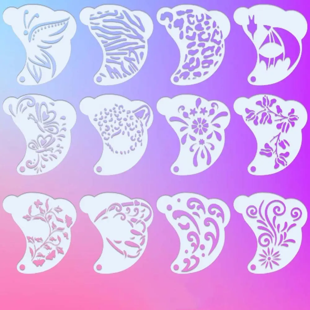 

Reusable Face Paint Templates Hollowed Hand Painting Body Art Paint Stencils Decorative Easy Use DIY Makeup Tools Holiday