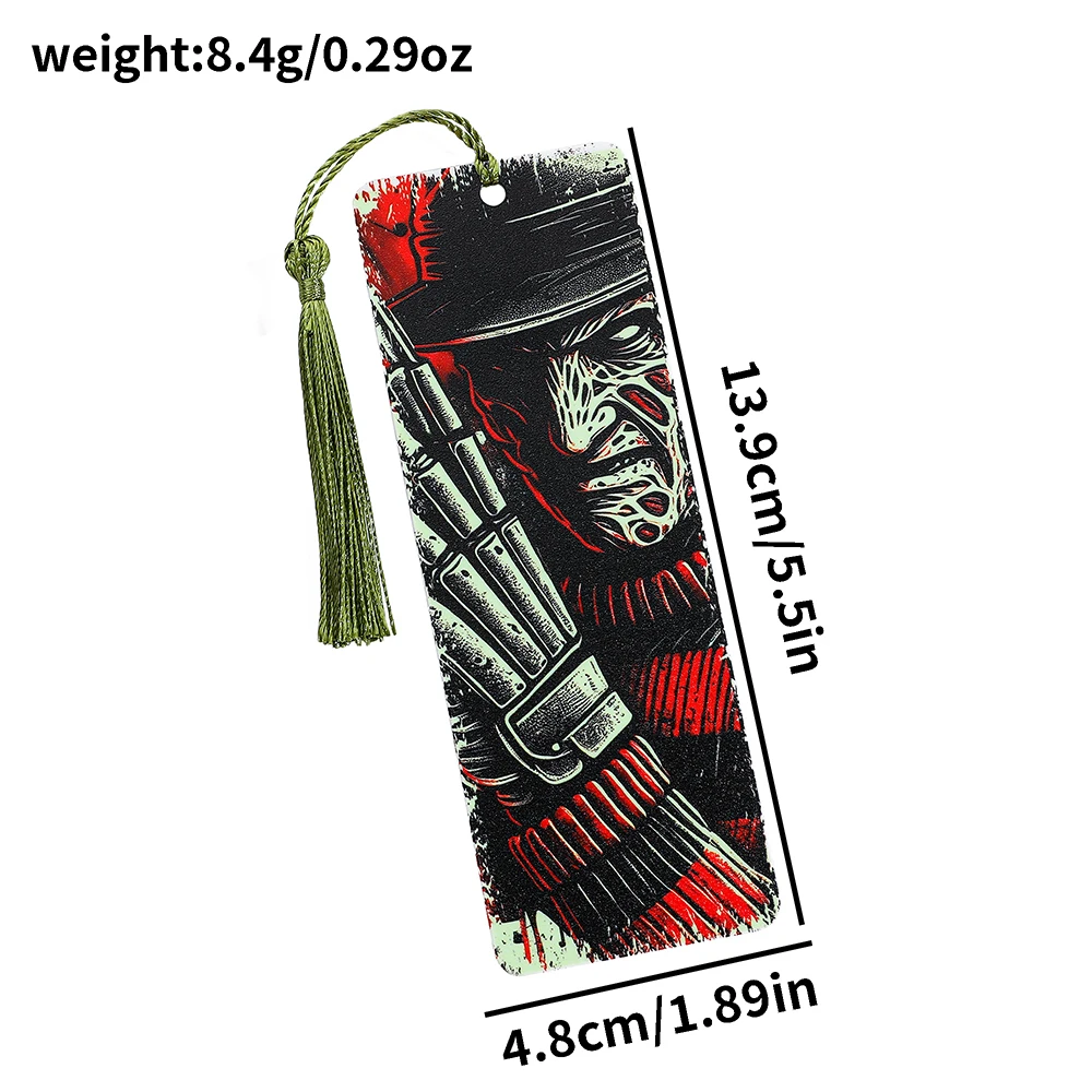 Terror Movie Clown Bookmark Cartoon Halloween Periphery Reading Tool Book Journal Page Mark Stationery Supplies for Students