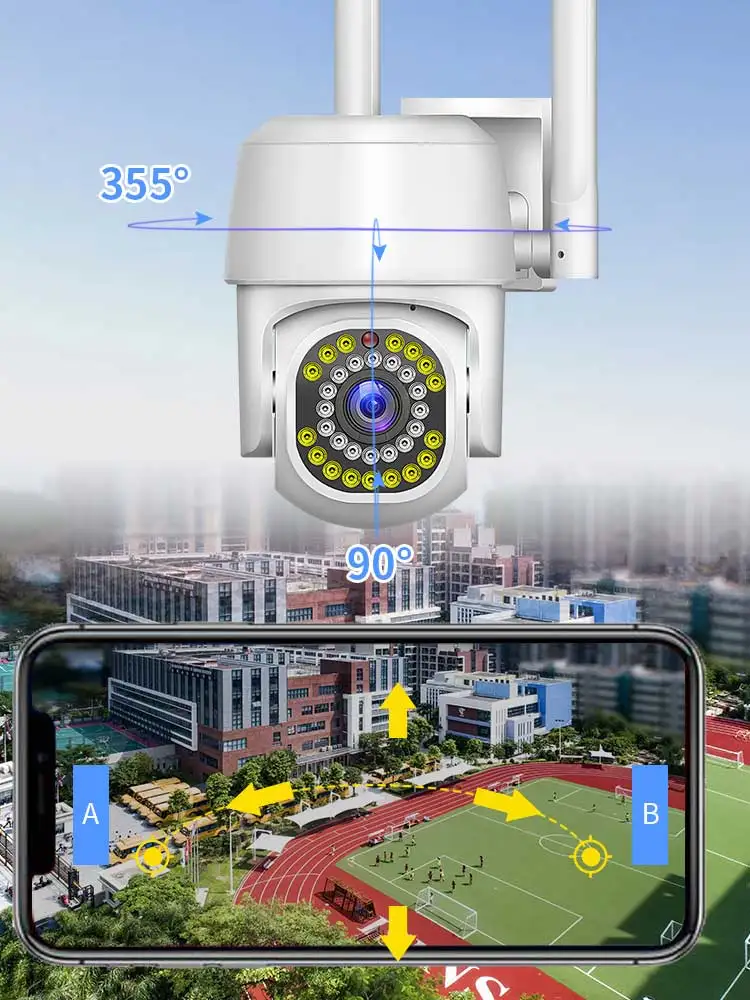 Câmera IP WiFi Inteligente Monitor Ao Ar Livre 1080P CCTV Segurança AI Rastreamento Humano 2MP Câmera De Detecção De Vídeo De Áudio Câmera De Vigilância