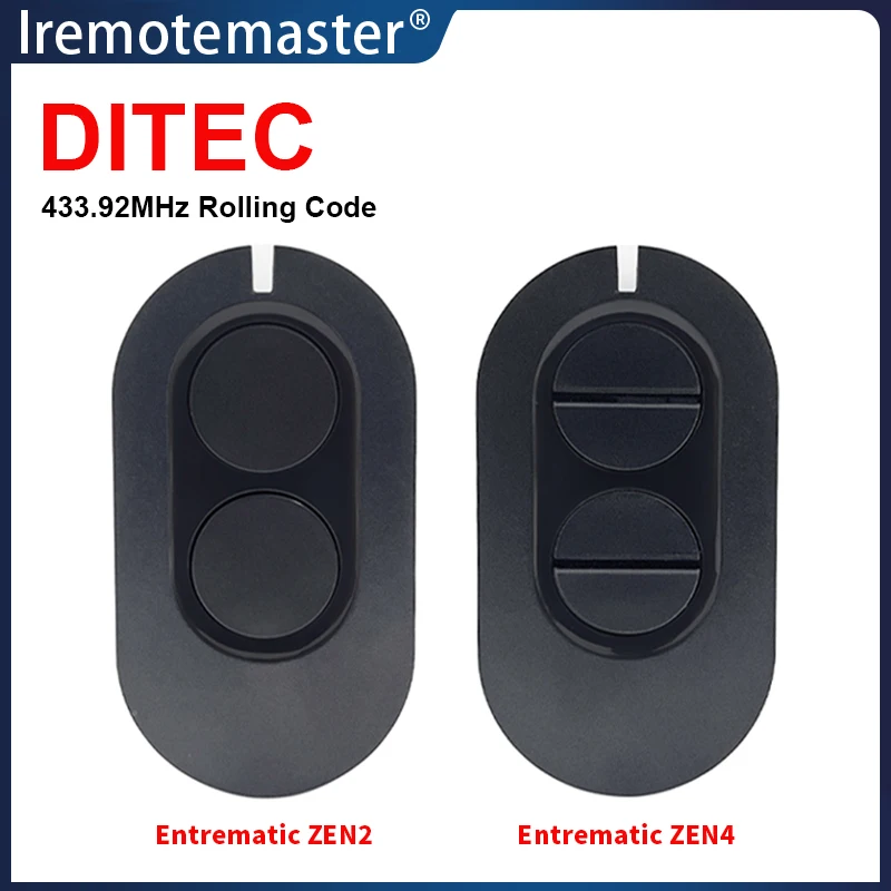 For Ditec Entrematic ZEN2 ZEN4 ZEN2W ZEN4W Garage Remote Control 433.92MHz Rolling Code