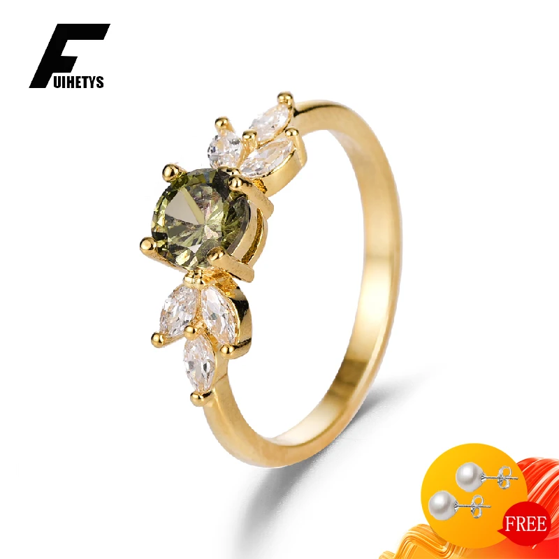 Classic Women Ring 925 Silver Jewelry with Emerald Zircon Gemstones Finger Rings for Girl Wedding Engagement Party Accessories