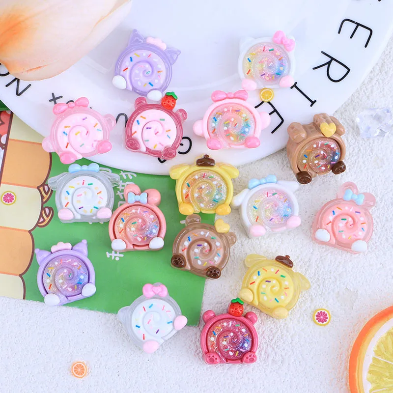 

Kawaii Cartoon Cake Roll Series Flatback Resin Cabochons For Hairpin Scrapbooking DIY Jewelry Craft Decoration Accessories