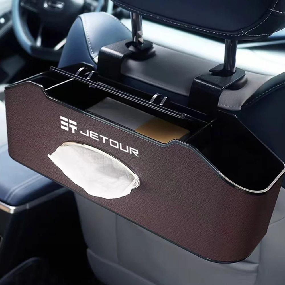 New High Quality Car Rear Seat Back Tissue Box Storage Box Water Cup Holder Interior Decoration Accessories Suitable For Chery J