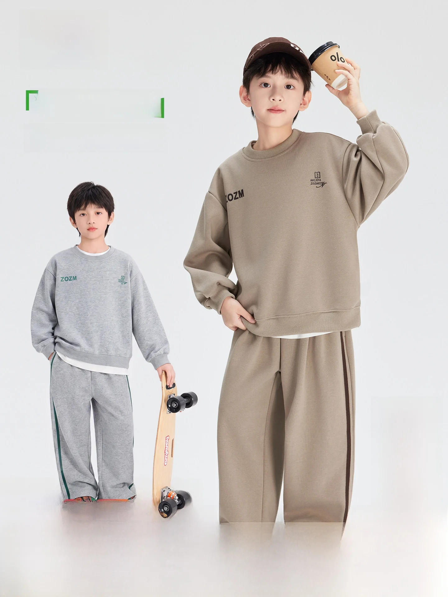 Pa Town Boys' Clothing Set Long Sleeve Sweatshirt And Pants Spring Autumn Style Two-Piece Suit Korean Version Children's Outfit
