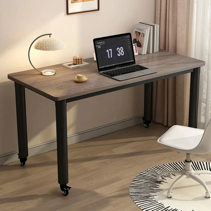 Compact Mobile Study Desk with Wheels Small Rolling Computer Workstation for Home Living Room