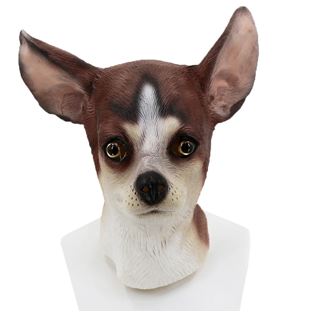 Latex Animal Realistic Chihuahua Dog Halloween Cosplay Fancy Dress Carnival Masks