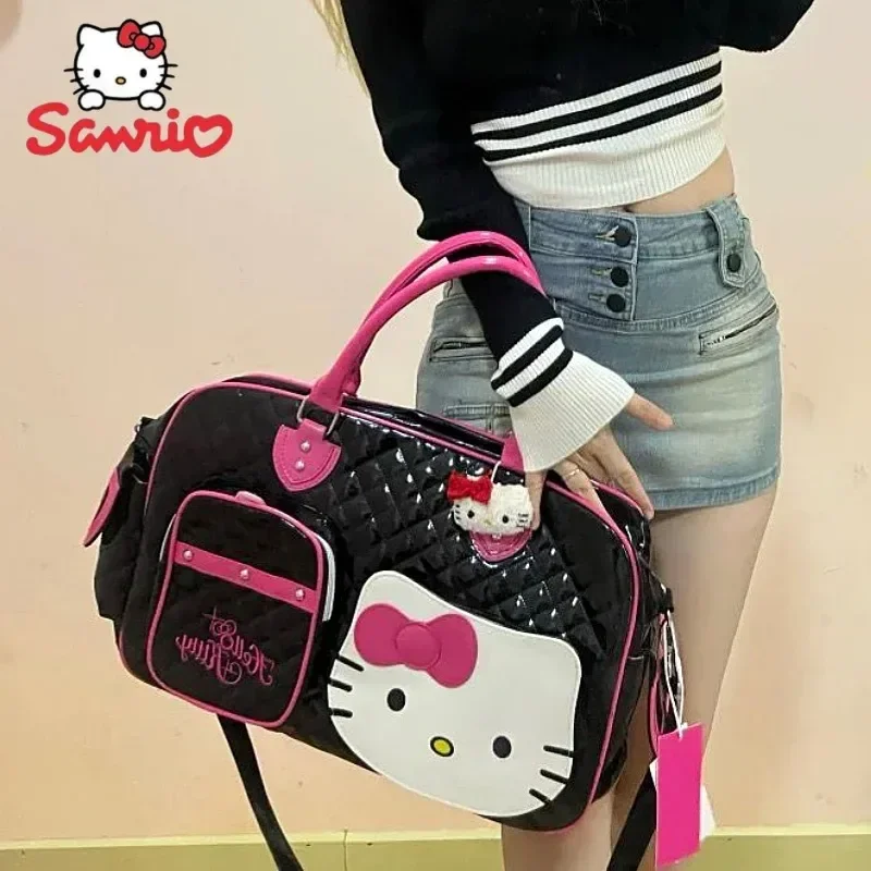 

HelloKitty Sweetheart Spicy Girl PU Large Capacity Travel Bag Cute girl bag Leisure large bag, sweet and cool girl bag