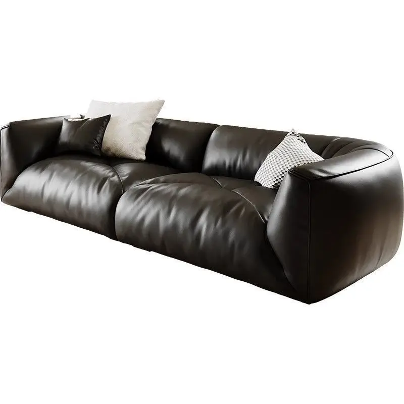 Minimalist first-layer cowhide light luxury high-end large and small apartment cloud sofa