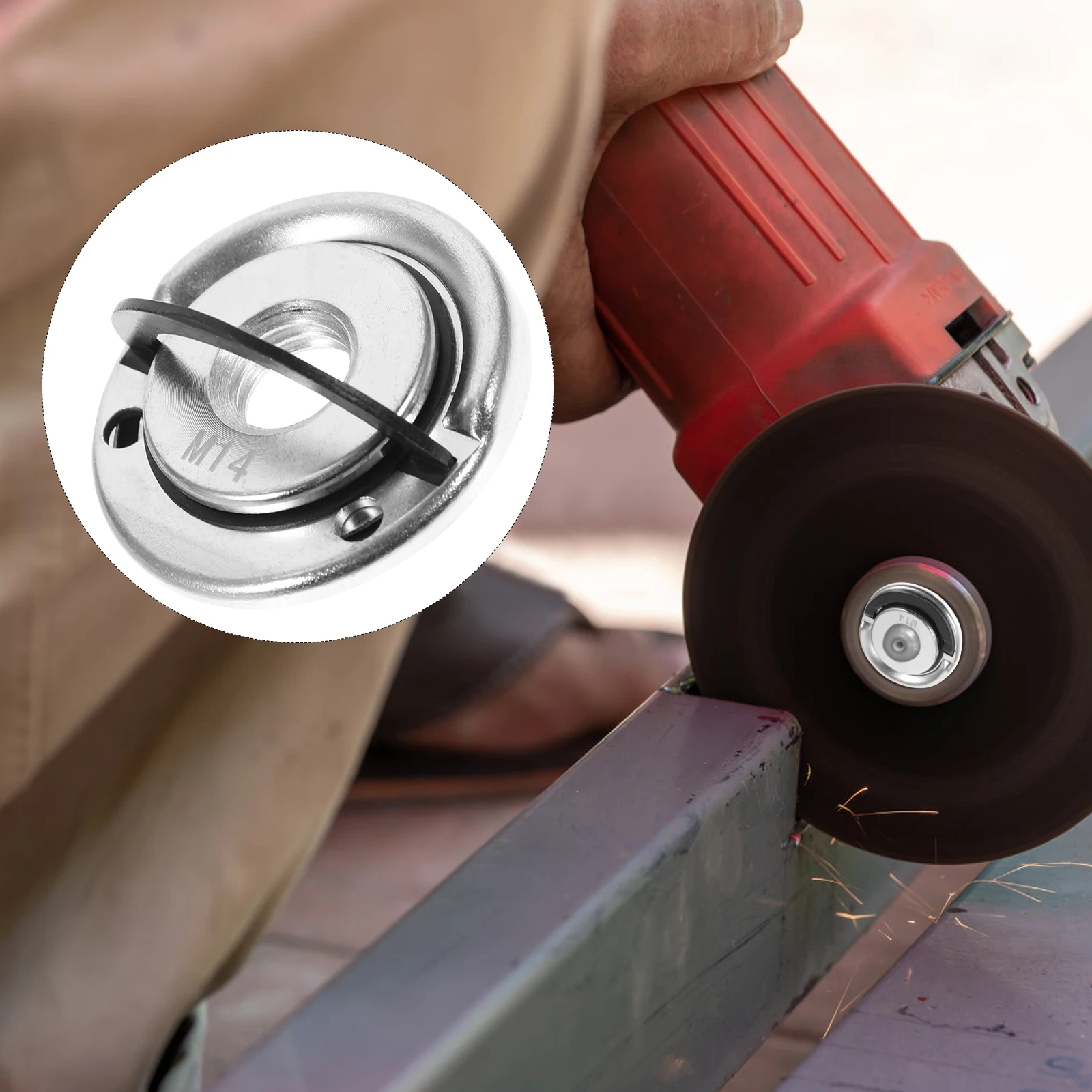 زاوية طاحونة قفل الجوز 14 مللي متر عالية الجودة الصلب دائم قفل الجوز لملحقات قطع غيار المطحنة الكهربائية #2