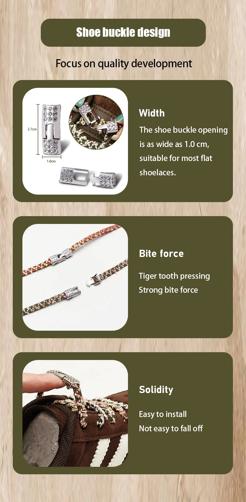 Strass-Schnürsenkel-Clips ohne Binden, glitzernde Diamant-Metall-Schnürsenkel-Schnallen, Schnellverschluss-Schnürsenkel-Befestiger für Sneaker und Freizeitschuhe – Detail 3