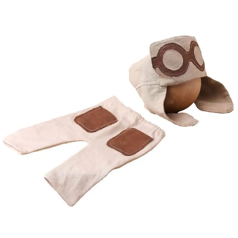 

U13F Baby Girls Photography Props Romper Pants Glasses Cap Newborn Photo Costume Set