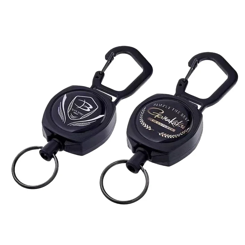 Gamakatsu Retractable Key Chain Reel Badge Holder Fly Fishing Zinger Retractor Quick Release Spring Clip Fishing Accessories