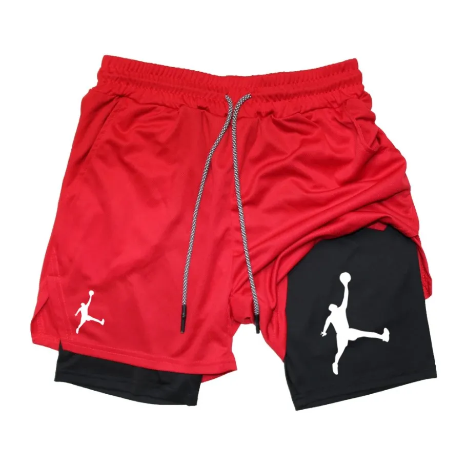 Men's Fitness Workout Shorts 2-in-1 Pocket Compression Quick-drying Breathable Running Double-layer Towel M-3X