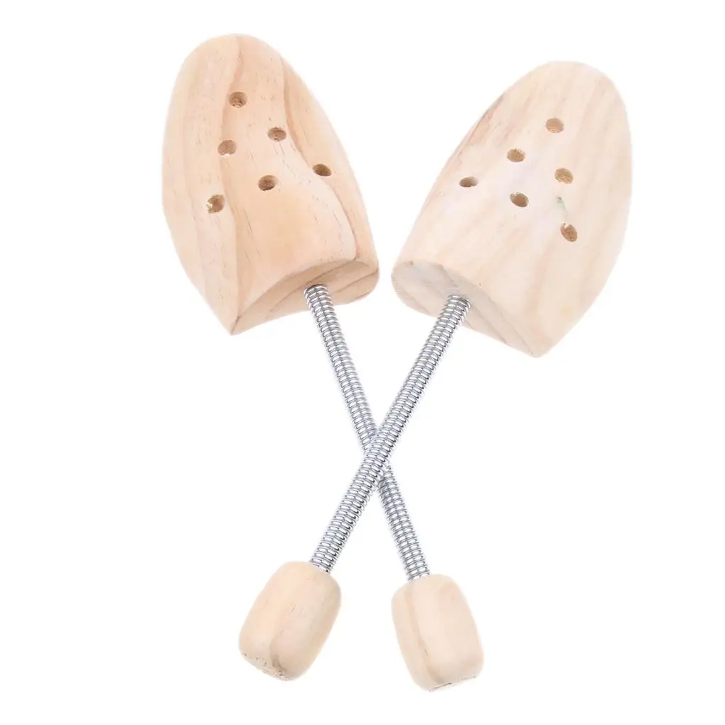 Cedar Shoe Tree Wooden Adjustable Shoe Stretcher Coil Spring Shoes Shaper Expander for Closet Organization