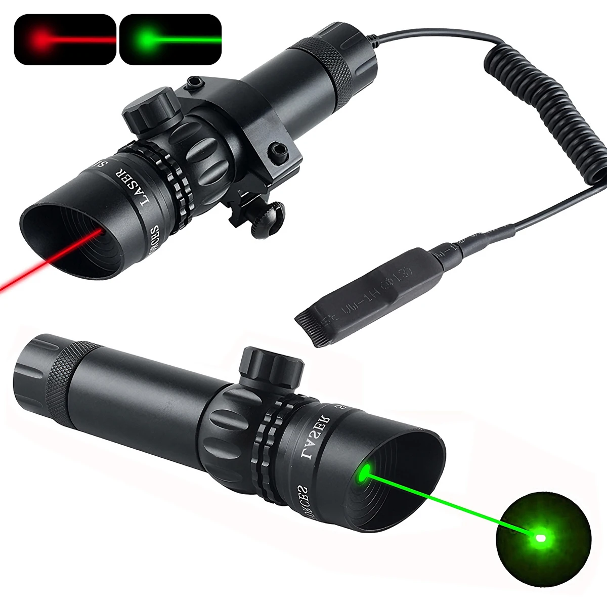 

Тактическая винтовка с красной точкой, мощный уличный лазерный прицел, аксессуары с переключателем давления для планки Пикатинни, крепление 20 мм