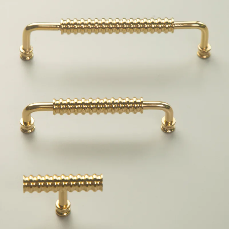 Elegant 4PCS Solid Brass Furniture Pulls Handles Drawer Knobs Cupboard Wardrobe Kitchen Closet Dresser Wine Cabinet Door Pulls