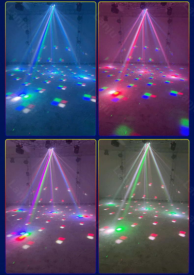 Projecteur de Lumière à Tête Mobile, Mini Faisceau Laser Stroboscopique, 4 en 1, Boule Magique RGBW, pour DJ Chang, ixde Mariage, Scène DMX