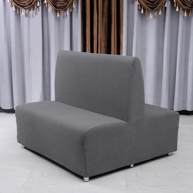 Double Sofa Cover for Hotel Restaurant Stretch Spandex Sofa Covers Non Slip Armless Couch Slipcovers Internet Bar Cafe