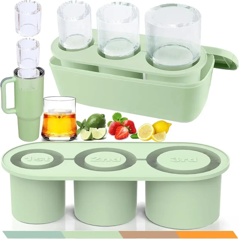 Siliconen Ijsvormen Voor Stanley Cup 20-40 Oz Ijsbak Waterflessen Ijsrooster Snel Bevriezen Met Deksel Makende Vorm Kubus Lade Bpa