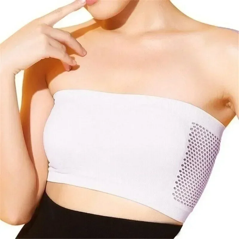 Wraps Strapless Invisible Chest Women Soft Plus High Fashion Seamless Elastic Size Tube Tops Wrapped Expose Mesh