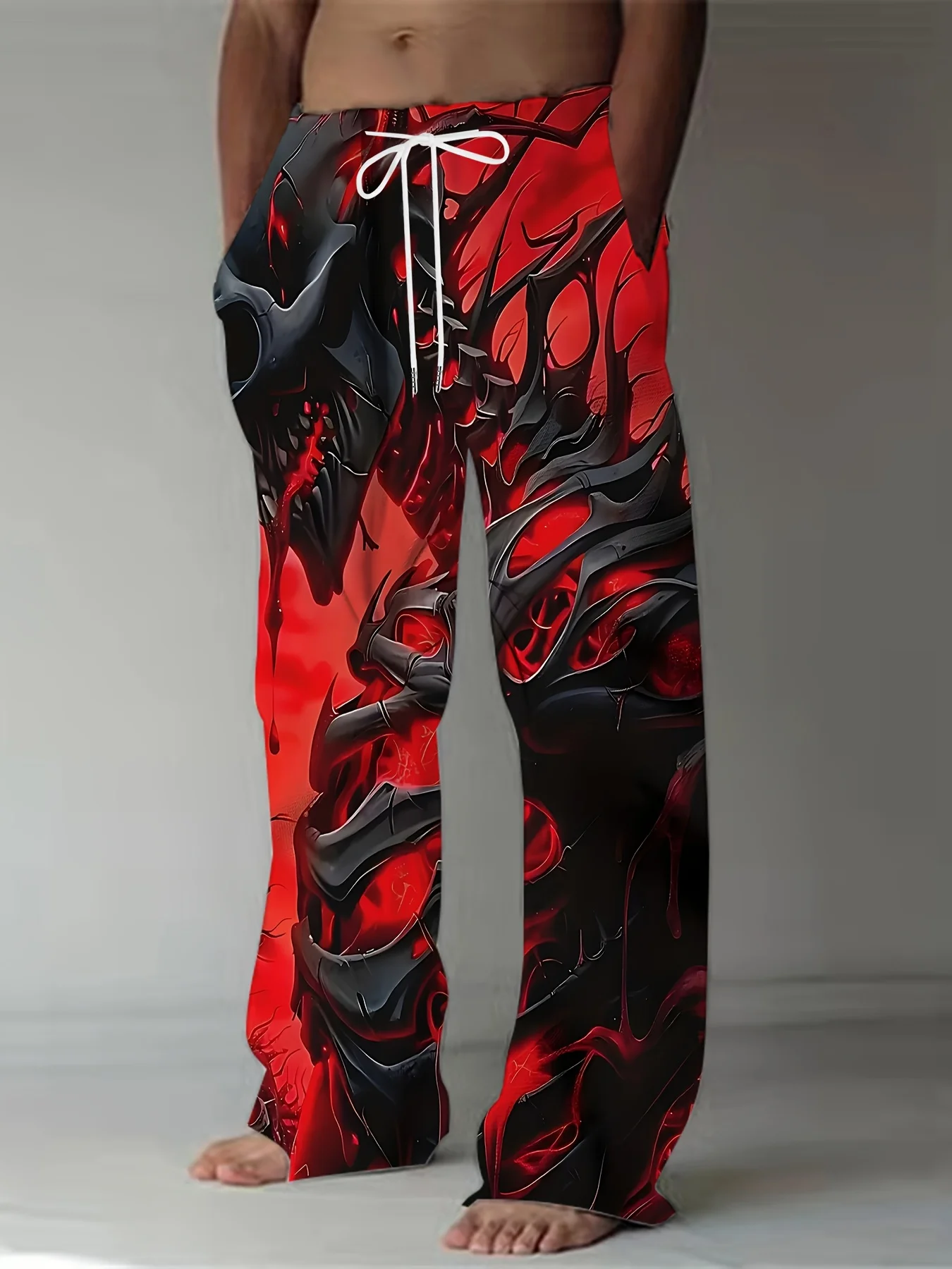 

Модные новые повседневные спортивные брюки унисекс в готическом средневековом стиле с темными полосами, свободного прямого кроя, для активного отдыха, 2026