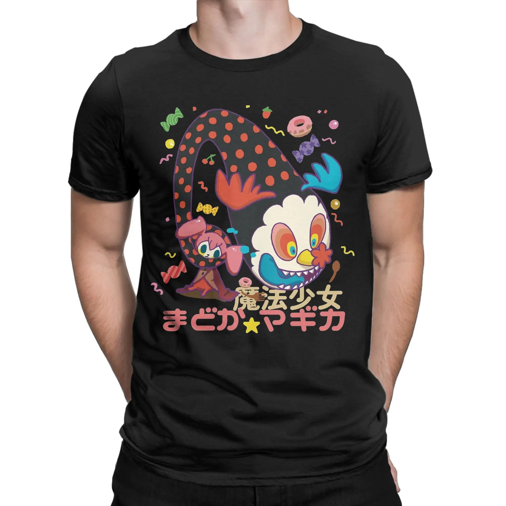 Dessert Witch Charlotte T Shirt Men's  Cotton Casual T-Shirts Crewneck Madoka Magica Anime Tees Short Sleeve Clothing Gift Idea