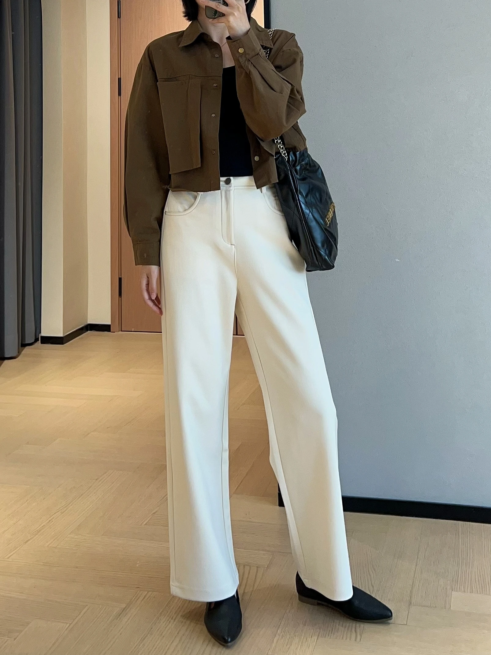 

Джинсы WTHEONE с высокой талией и широкими штанинами, свободные повседневные прямые брюки, удобные эластичные джинсы с эффектом похудения для фигуры типа «груша»